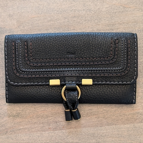 Chloe Marcie Black Leather Wallet - Great Condition - Picture 1 of 16